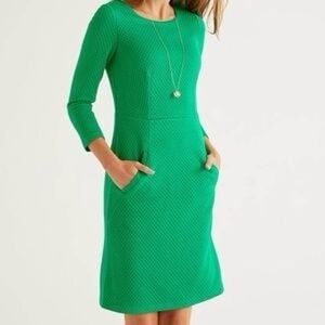 Boden Emerald Green Textured Dress 4L Workwear Classic Preppy
